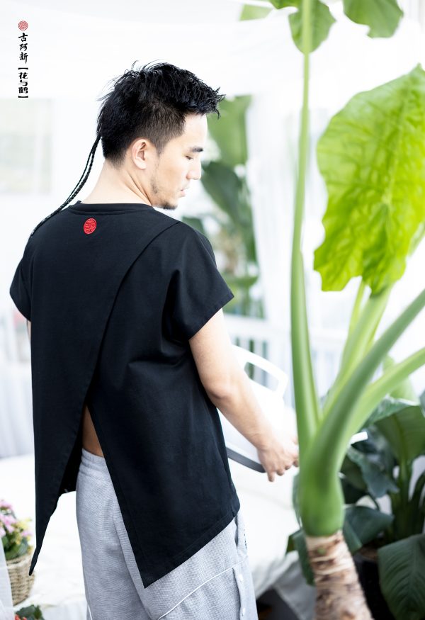 White Crane Embroidery T shirt - Image 4