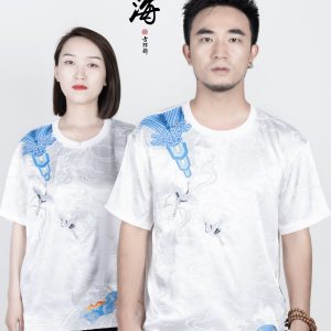 Ocean Wave White Crane T shirt