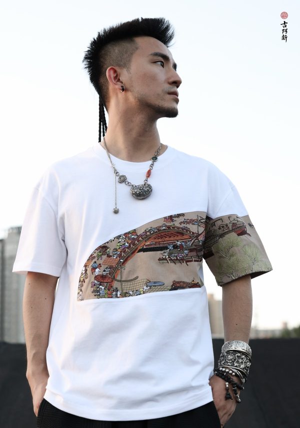 Qingming Riverside Map T Shirt - Image 2