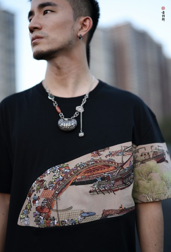 Qingming Riverside Map T Shirt - Image 3