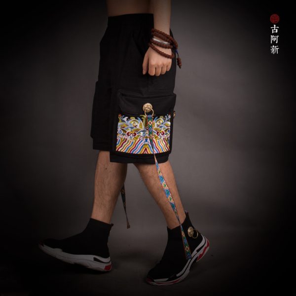 Retro Metal Copper Buckle Shorts - Image 3