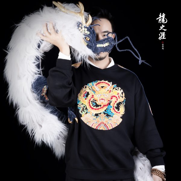 Colored disc Dragon Totem Hoodie