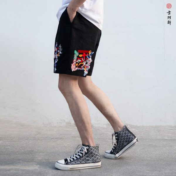 Chinese Brocade Totem Shorts
