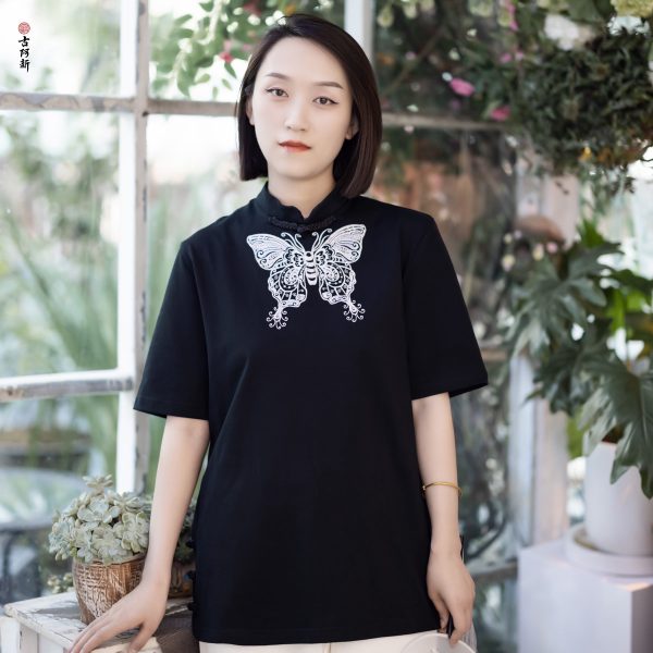 Butterfly traditional Chinese garments T shirt