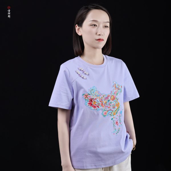 Miao Embroidery Map of China T shirt - Image 3
