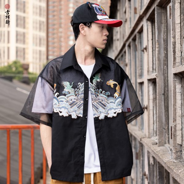 Jiangan Light gauze Short sleeved shirt