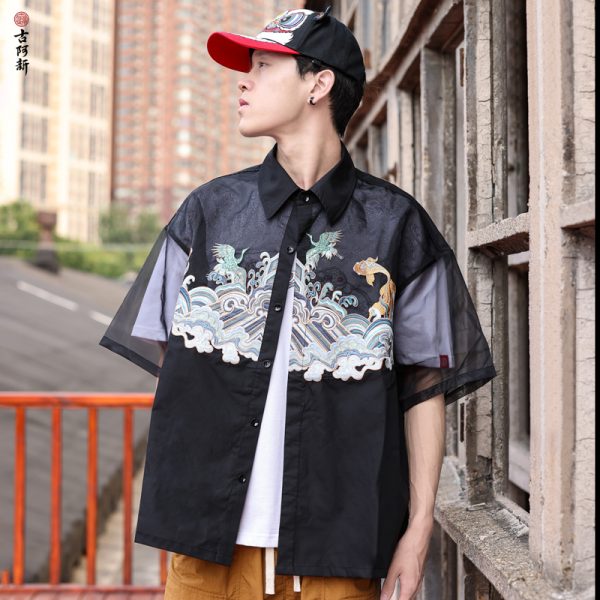 Jiangan Light gauze Short sleeved shirt - Image 4